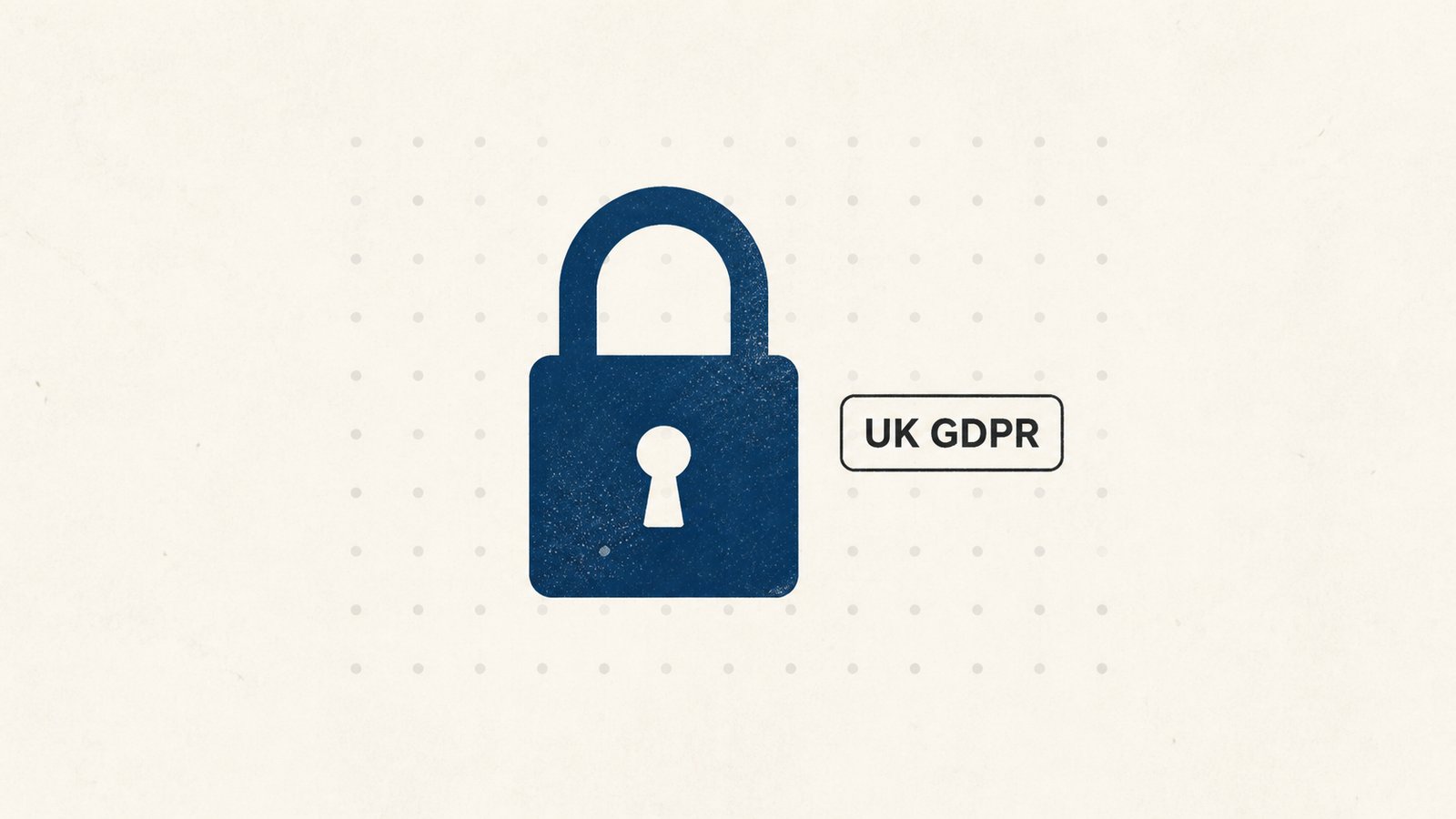 Illustration of a padlock over a data record card, representing UK GDPR